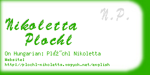 nikoletta plochl business card